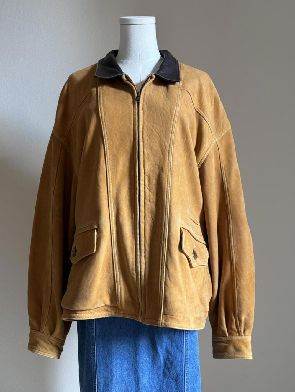 Vintage heartland co tan genuine leather jacket